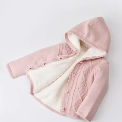 Bibaby Unisex Hırka Triko Desenli Welsoftlu Pembe - 7