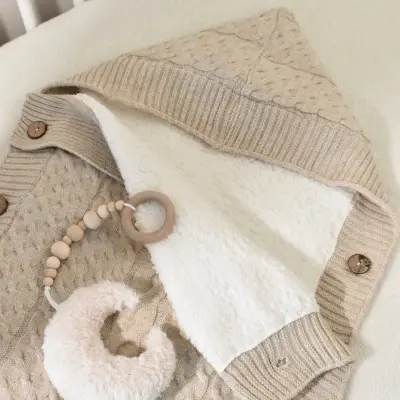 Bibaby Unisex Kundak Zincir Triko Bej - 10