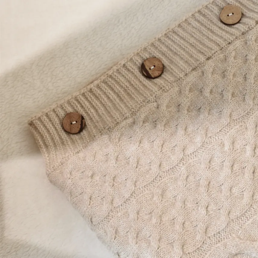 Bibaby Unisex Kundak Zincir Triko Bej - 5