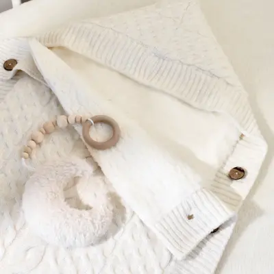 Bibaby Unisex Kundak Zincir Triko Ekru - 2