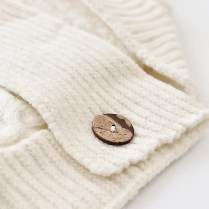 Bibaby Unisex Kundak Zincir Triko Ekru - 5