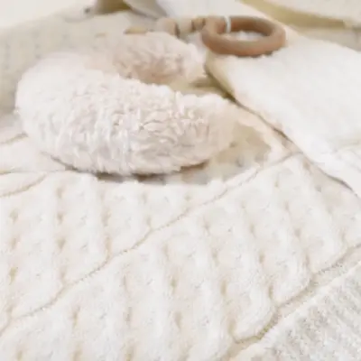 Bibaby Unisex Kundak Zincir Triko Ekru - 9