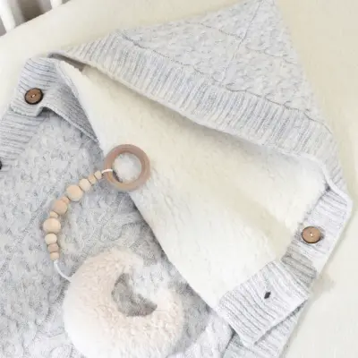 Bibaby Unisex Kundak Zincir Triko Gri - 6