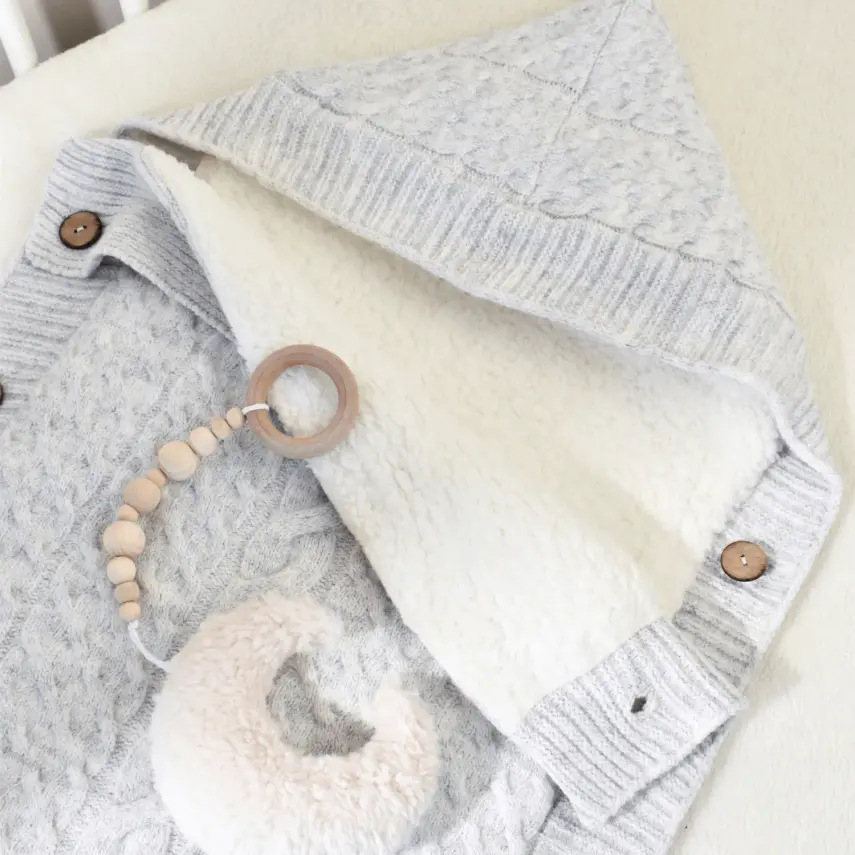 Bibaby Unisex Kundak Zincir Triko Gri - 6