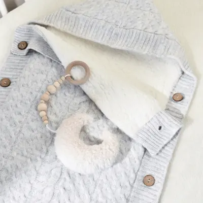 Bibaby Unisex Kundak Zincir Triko Gri - 7