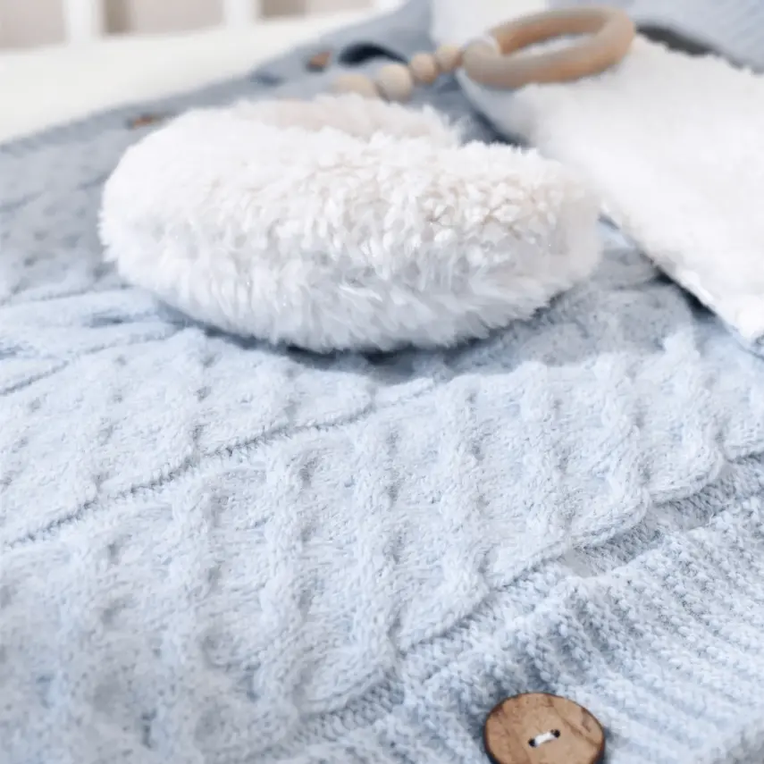 Bibaby Unisex Kundak Zincir Triko Mavi - 11