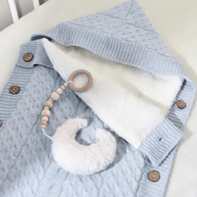 Bibaby Unisex Kundak Zincir Triko Mavi - 7