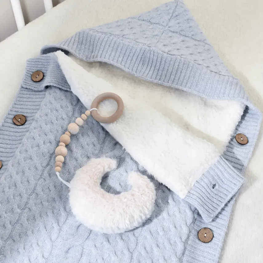 Bibaby Unisex Kundak Zincir Triko Mavi - 7