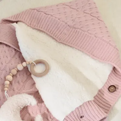 Bibaby Unisex Kundak Zincir Triko Pembe - 6