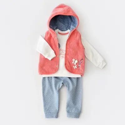 Bibaby Unisex Organik 3lü Takım Wild Flowers Coral