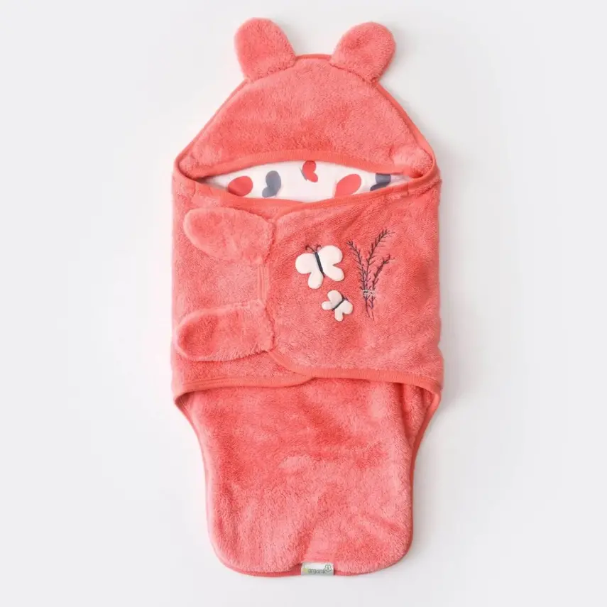 Bibaby Unisex Organik Bel Destekli Kundak Wild Flowers Coral - 1