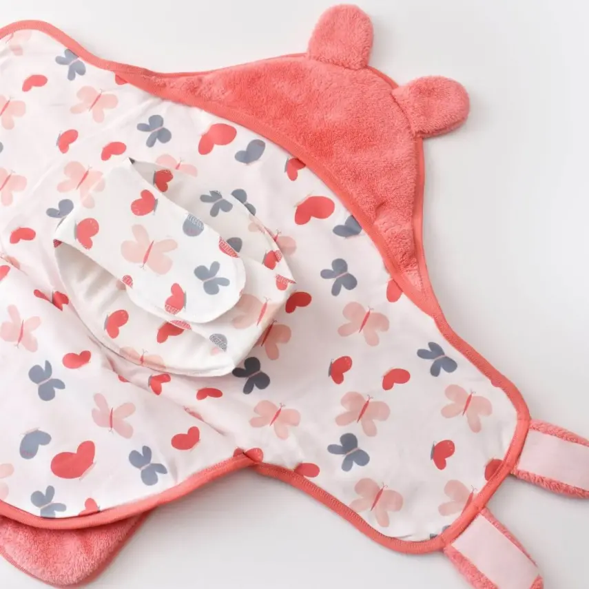 Bibaby Unisex Organik Bel Destekli Kundak Wild Flowers Coral - 2