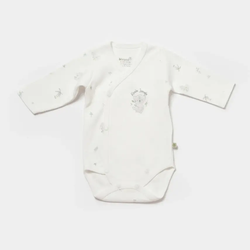 Bibaby Unisex Organik Body Kruvaze Koala Jungle Gri - 1