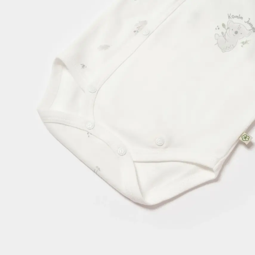 Bibaby Unisex Organik Body Kruvaze Koala Jungle Gri - 4