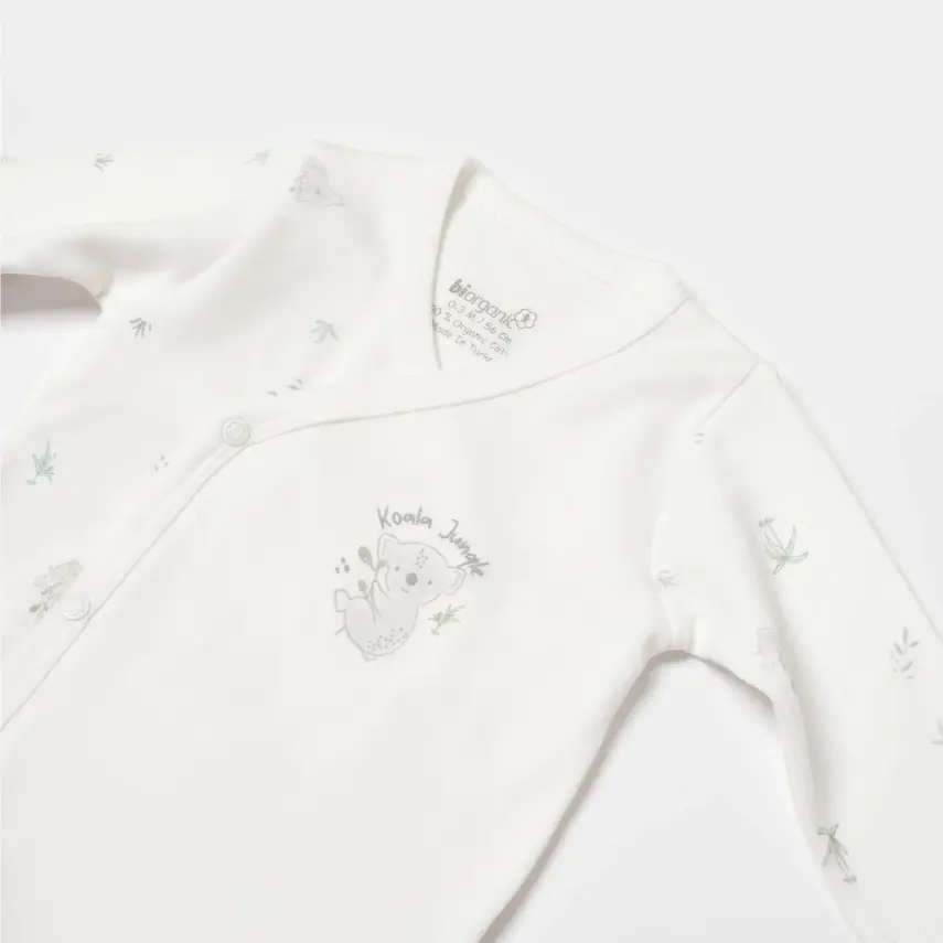 Bibaby Unisex Organik Body Kruvaze Koala Jungle Gri - 3