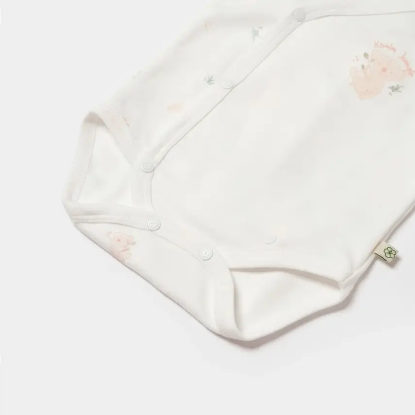 Bibaby Unisex Organik Body Kruvaze Zıbın Koala Jungle Pembe - 3