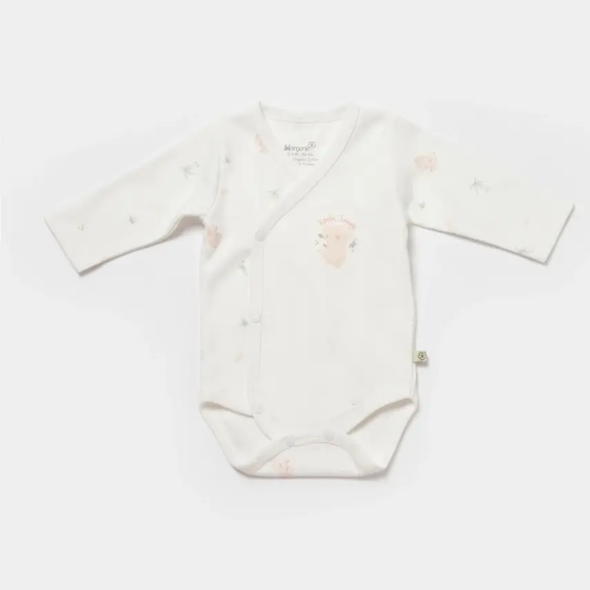 Bibaby Unisex Organik Body Kruvaze Zıbın Koala Jungle Pembe - 1