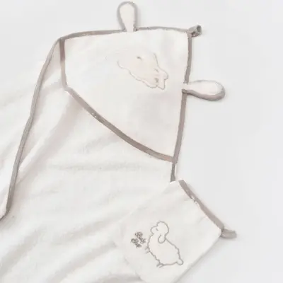 Bibaby Unisex Organik Bornoz Takımı Curly Sheep Bej - 6