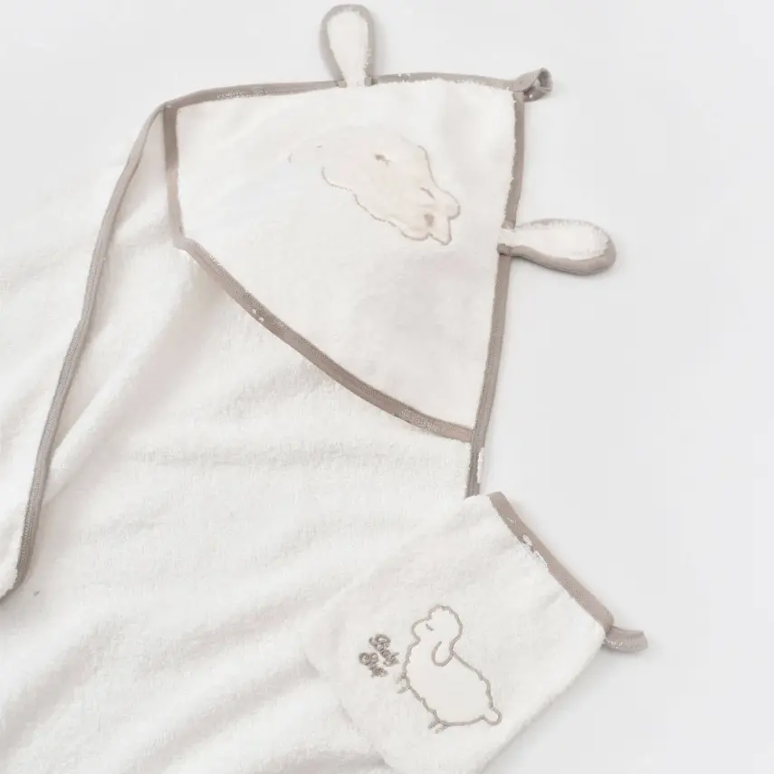 Bibaby Unisex Organik Bornoz Takımı Curly Sheep Bej - 6