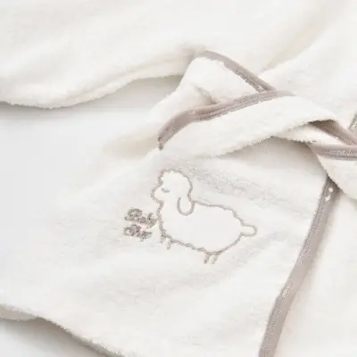 Bibaby Unisex Organik Bornoz Takımı Curly Sheep Bej - 3