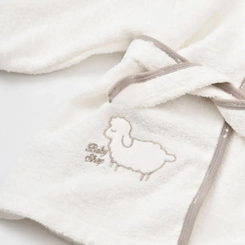 Bibaby Unisex Organik Bornoz Takımı Curly Sheep Bej - 3
