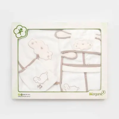 Bibaby Unisex Organik Bornoz Takımı Curly Sheep Bej - 7