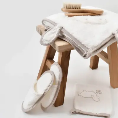 Bibaby Unisex Organik Bornoz Takımı Curly Sheep Bej - 4