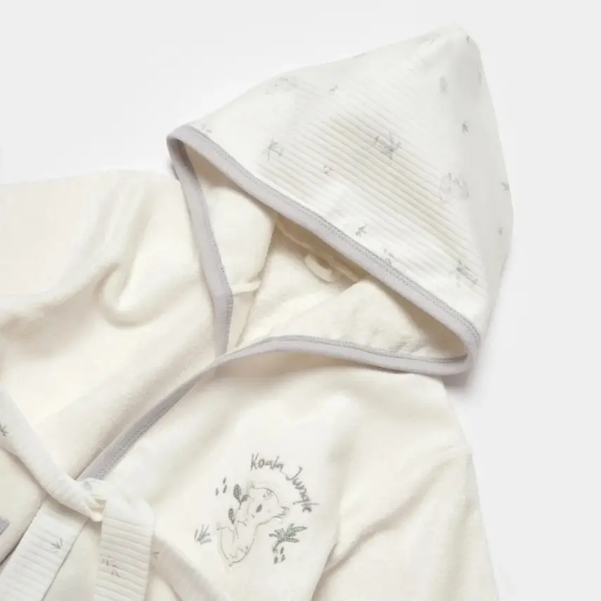 Bibaby Unisex Organik Bornoz Takımı Koala Jungle Gri - 7