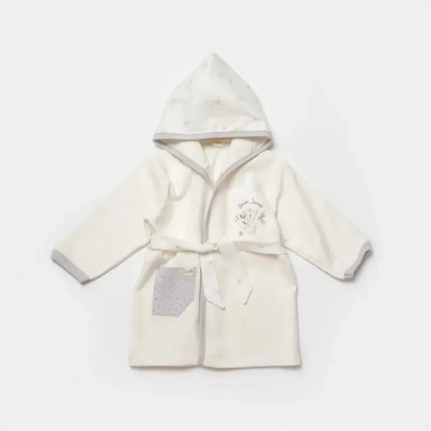 Bibaby Unisex Organik Bornoz Takımı Koala Jungle Gri - 4