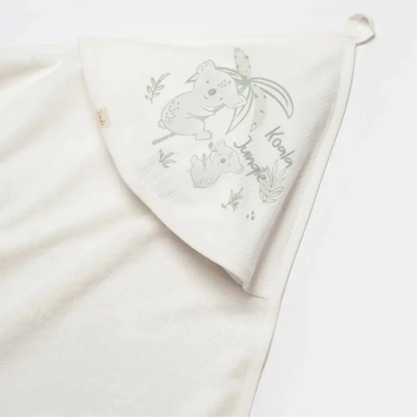 Bibaby Unisex Organik Bornoz Takımı Koala Jungle Gri - 6