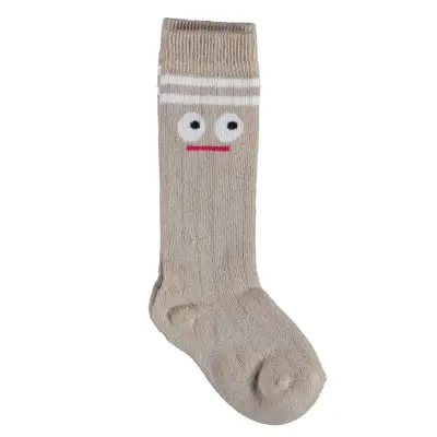 Bibaby Unisex Organik Çorap Dizaltı Animals Kahverengi 