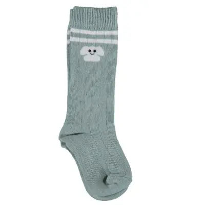 Bibaby Unisex Organik Çorap Dizaltı Animals Mint 