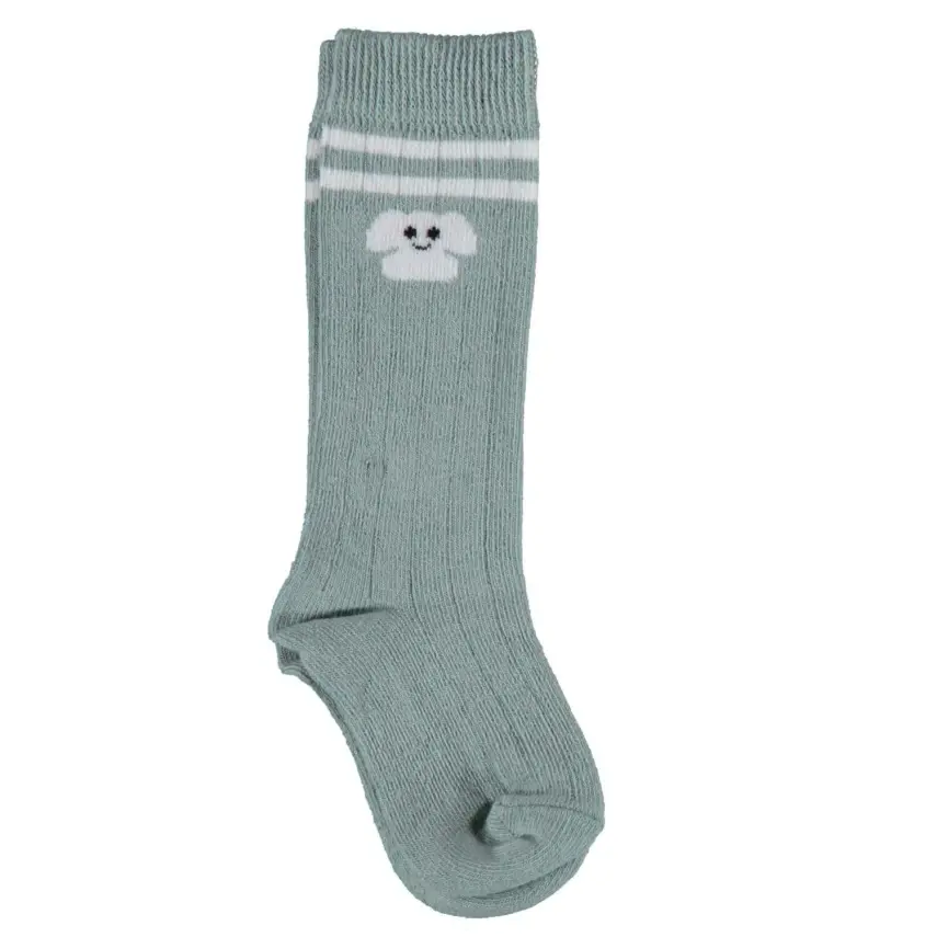 Bibaby Unisex Organik Çorap Dizaltı Animals Mint - 1