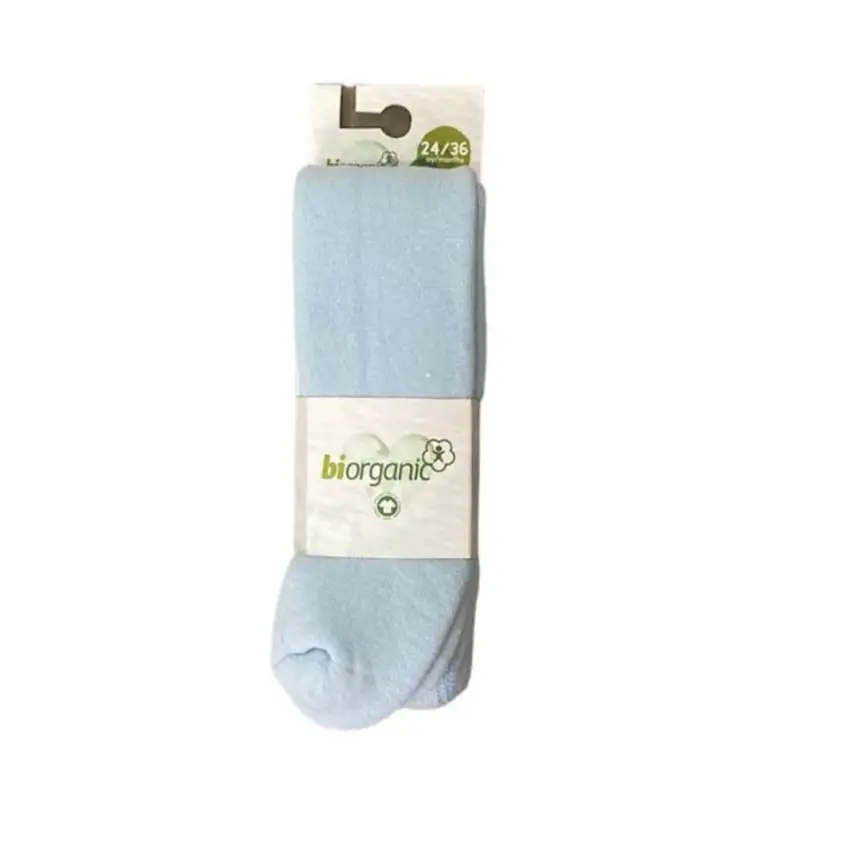 Bibaby Unisex Organik Çorap Külotlu Basic Havlu Mavi - 3