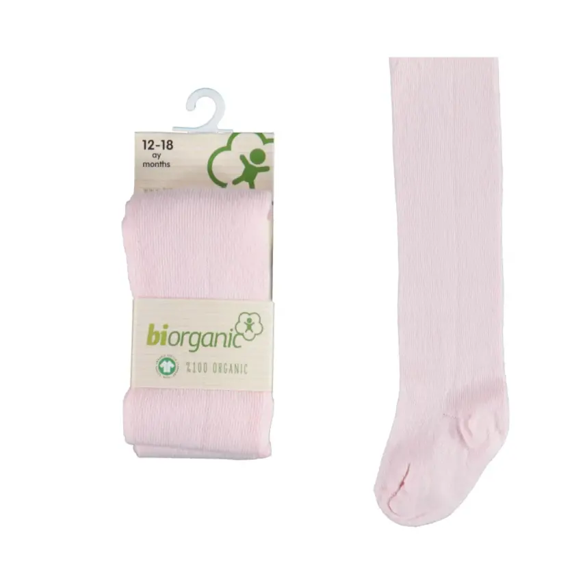 Bibaby Unisex Organik Çorap Külotlu Basic Pembe - 1