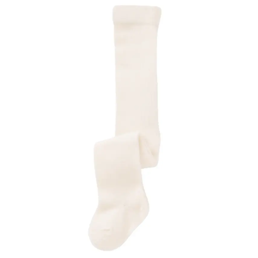 Bibaby Unisex Organik Çorap Külotlu Klasik Düz Ekru - 1
