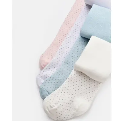 Bibaby Unisex Organik Çorap Külotlu Klasik Puanlı Mavi - 8