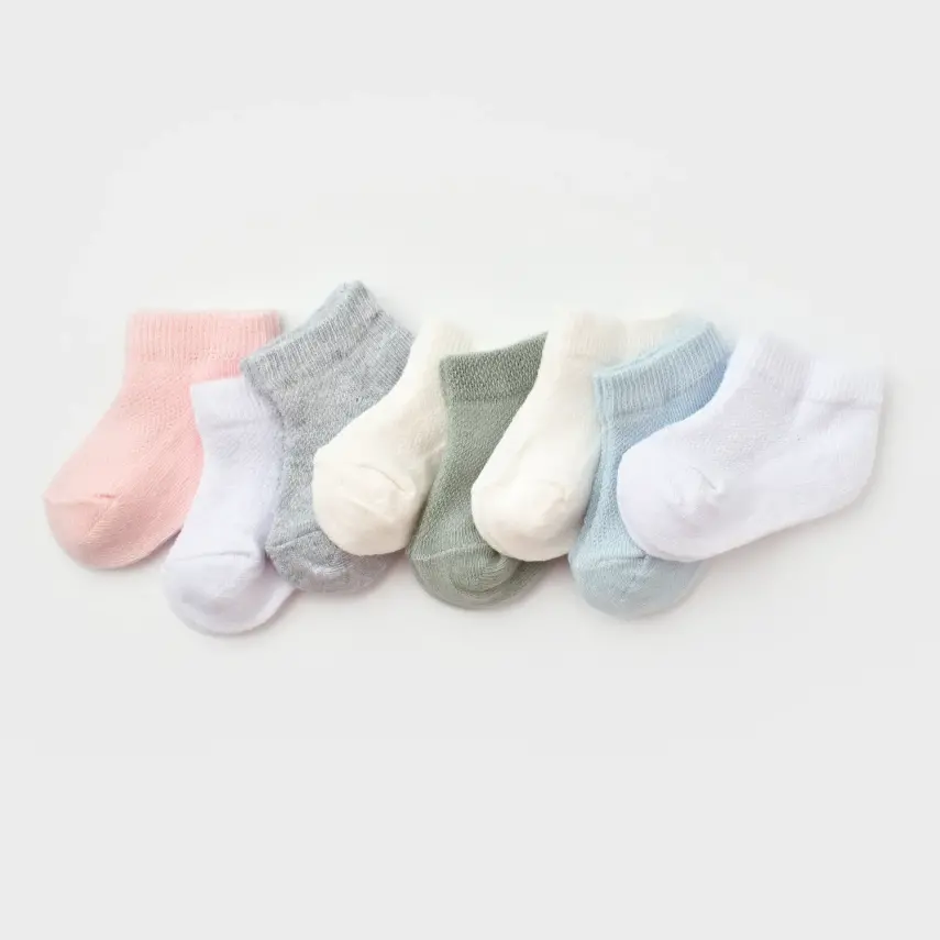 Bibaby Unisex Organik Çorap Soket 2li Summer Pembe - Beyaz - 5