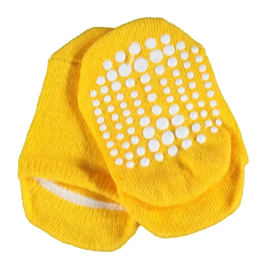 Bibaby Unisex Organik Çorap Soket Kaymaz Taban Points Sarı - 2