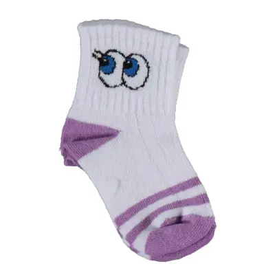 Bibaby Unisex Organik Çorap Soket Kısa Eyes Lila 