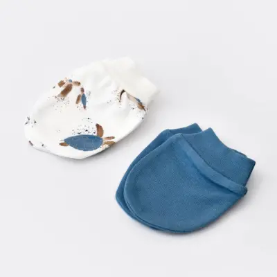 Bibaby Unisex Organik Eldiven 2li Caretta In Live İndigo - 2