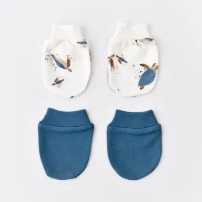 Bibaby Unisex Organik Eldiven 2li Caretta In Live İndigo