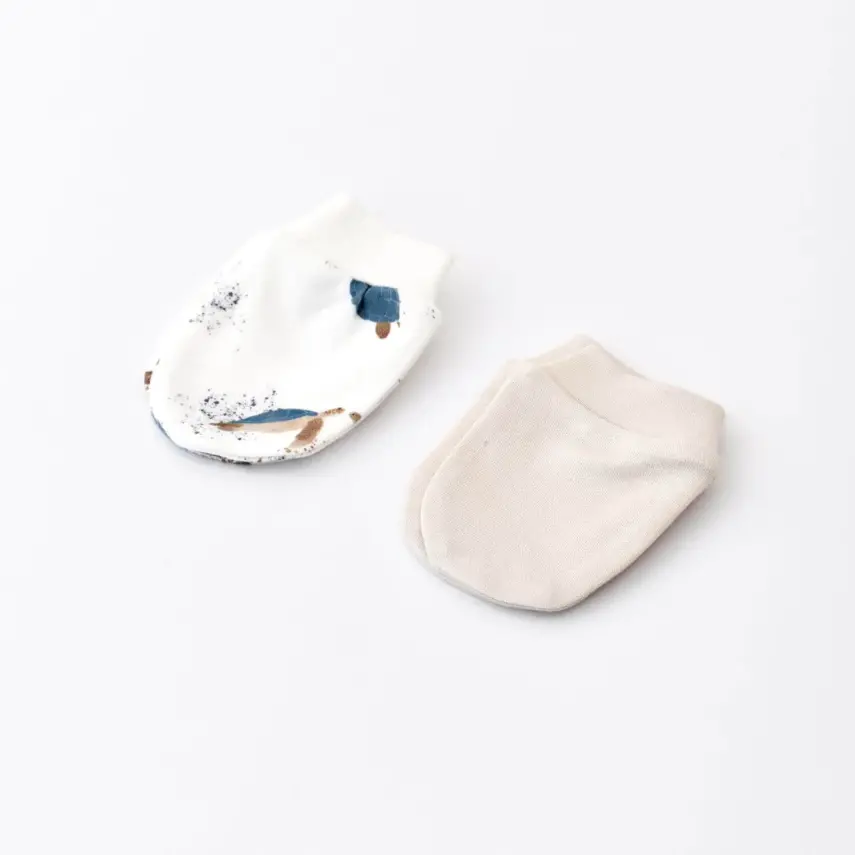 Bibaby Unisex Organik Eldiven 2li Caretta In Live Taş - 2