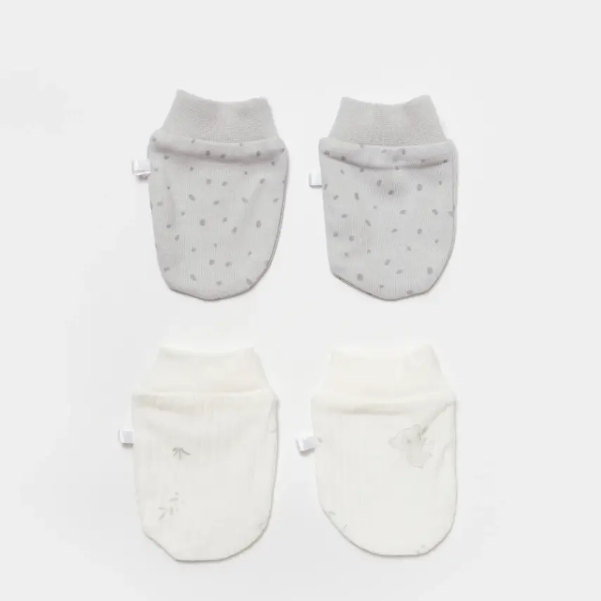 Bibaby Unisex Organik Eldiven 2li Koala Jungle Gri - 3