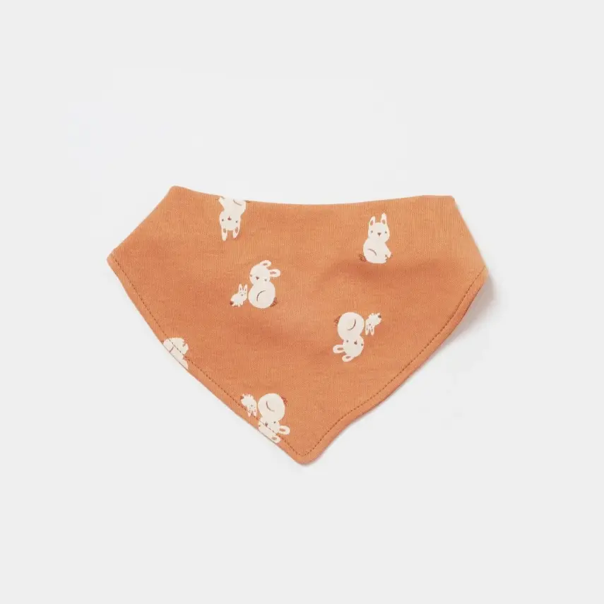 Bibaby Unisex Organik Fular Önlük 2li Cool Lines Bej - Hardal - 3