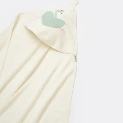 Bibaby Unisex Organik Havlu Örme Lovely Flamingo Ekru - Yeşil - 2