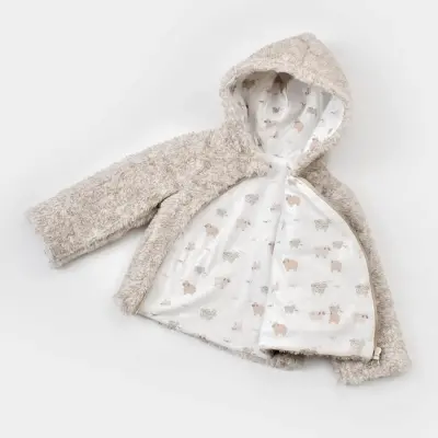 Bibaby Unisex Organik Hırka Curly Sheep Bej - 2