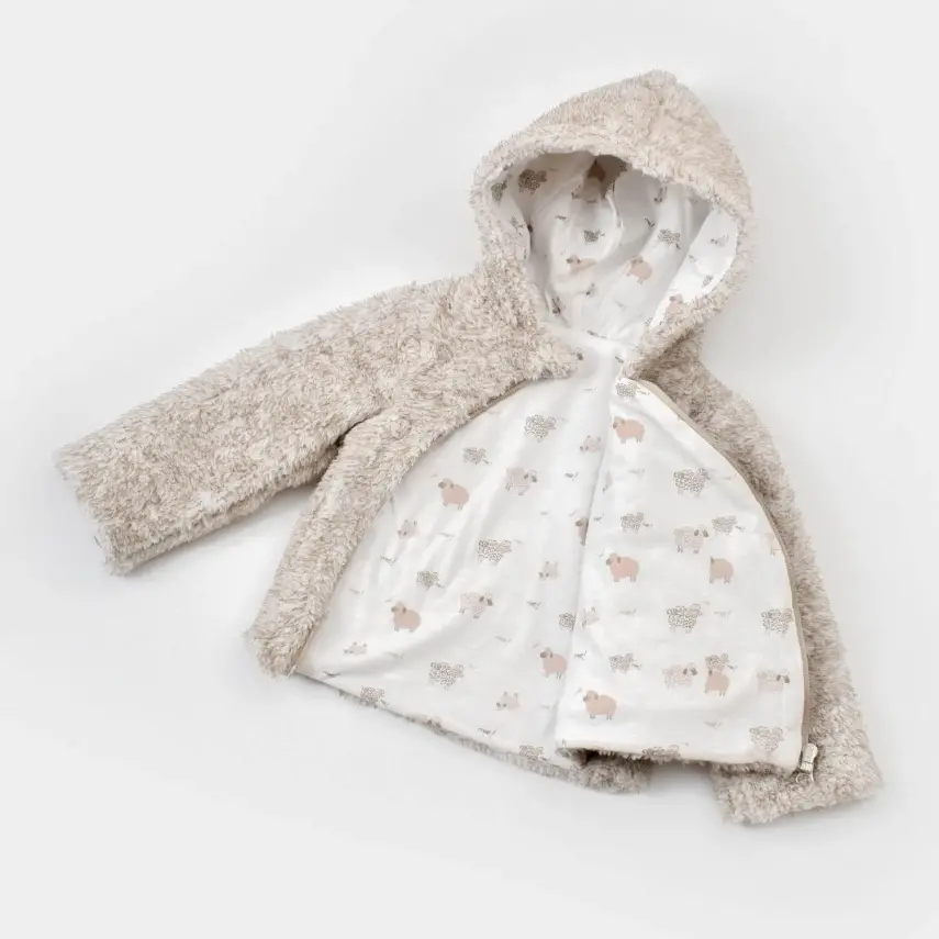 Bibaby Unisex Organik Hırka Curly Sheep Bej - 2