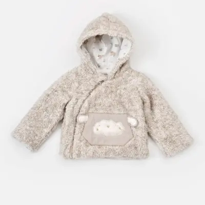Bibaby Unisex Organik Hırka Curly Sheep Bej - 11