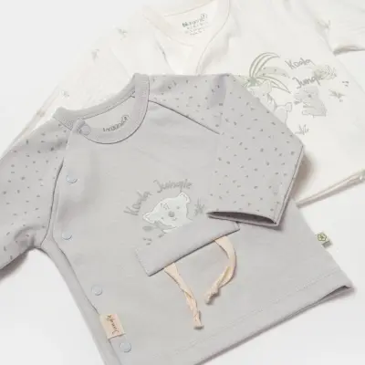 Bibaby Unisex Organik İç - Dış Zıbın 2li Koala Jungle Gri - 3